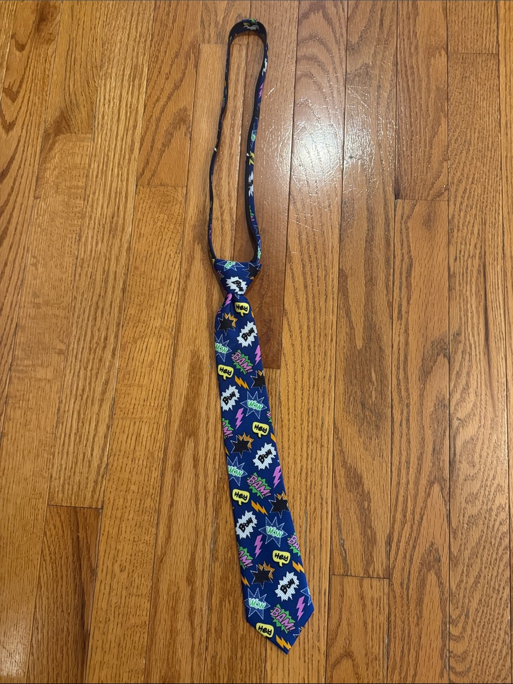 Cat & Jack Navy Comic-Graphic Kids Tie with Bright Accents